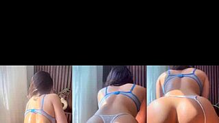 Man, this beautiful Colombian model rides big cock till her ass overflows! 😍