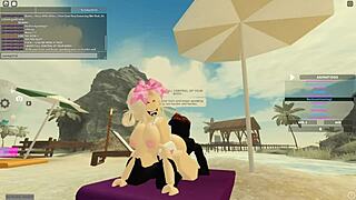 Blonde teen bent over for wild doggystyle in roblox porn clip
