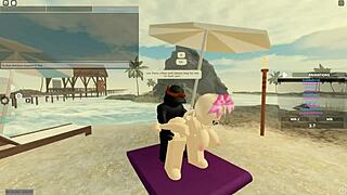Blonde teen bent over for wild doggystyle in roblox porn clip