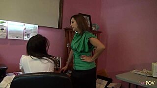Lesbo milf scissors and ass licking with secretary