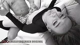 An amazing double blowjob and hardcore anal sex in a group session