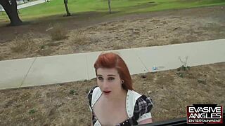 Evasive Angles shows her tight bald pussy dripping on his huge black cock. He unloads a massive shot in her mouth!