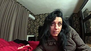A woman in a down jacket craves a passionate encounter