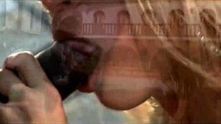 A little sexy Boehm has fun with muscular black guy