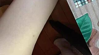 Risky classroom climax, forbidden thrill under the table