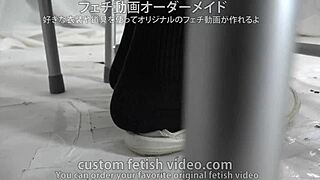 Foot fetish with socks and panties - Girl shows her feet fetisch