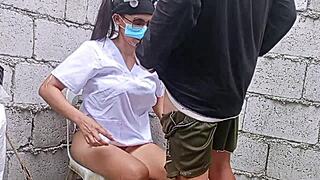 Abandoned hospital, hidden spot for passionate encounters
