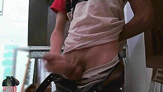Hey, come see me jerking off in the shop's back room.
