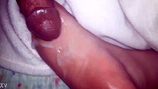 Oiled feet and toes covered with cum shot