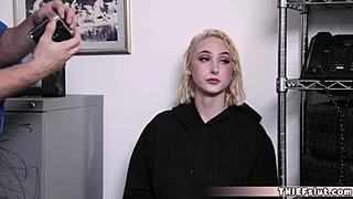 Blonde shoplifer got banged after being caught