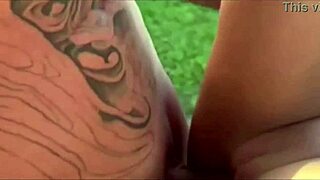 Ana Miller gets fucked on the pool by a young guy