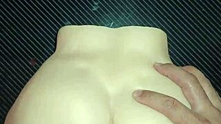 Candy gets pounded doggystyle, I slap both sides hard and finish on her huge ass