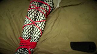 The tied girl couldn’t hold back her powerful orgasm from the vibrator