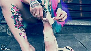 Why Does This Ballerina Walk Barefoot in Ballet Shoes Outside?