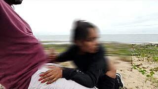 Beach anal day with voyer perverts