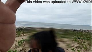 Beach anal day with voyer perverts