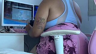 Gaming Disaster with Curvy Latina in Tight Leggings Gone Wrong