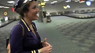 Milf stewardess dominated by black cock in hardcore flight