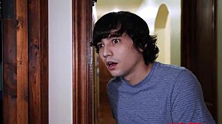 Mylfex - Lucky Boy Catches Stepmom in Bathroom