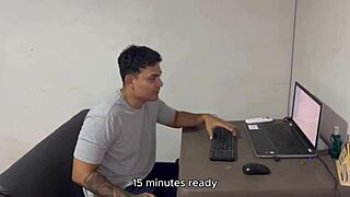 Leidy Seduces Technician for Free Computer Fix