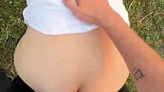 Almost CAUGHT FUCKING Curvy Milf in Public Park