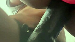 POV Strap Action with Curvy Ebony Using Huge Dildo in Rough Solo Play. Subscribe for Full Video!