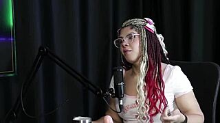 Transsexual Sofie Lollipop Strips in Game, Shows Gorgeous Tits and Pussy in Sheer Red Lingerie
