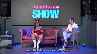 Christmas heats up as Lalucero swallows dick under dominatrix orders in Juan Bustos show. This Colombian curvy amateur trio gets wild in public.