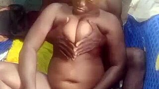Intimate fuck in a dark room with big boobs pressed