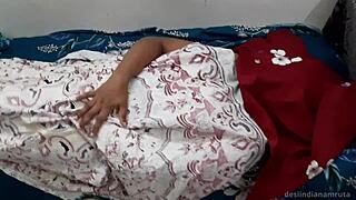 indian desi cute lady gets checked intimately by dewar after falling sick.