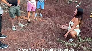 Beautiful French Amateur Gets Banged by Strangers in the Woods