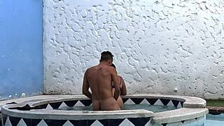 latina with huge ass gets outdoor banging with blowjob