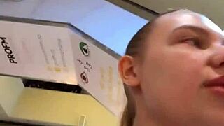 Masturbating Hard in the Changing Room, Wet Teen Pussy Explodes. Can't Stop Touching Herself