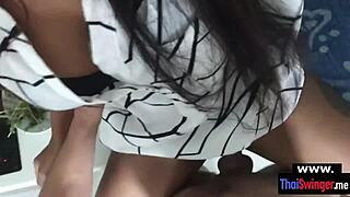 Thai Girlfriend Gets Quick Hard Fuck in Kitchen