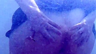 Underwater anal milk enema turns wild with farting in the pool