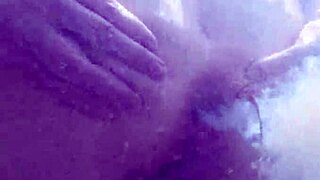 Underwater anal milk enema turns wild with farting in the pool
