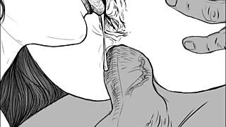 what's behind this ffm threesome sketch by artist kramer krameroff?