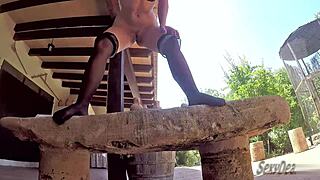 Dare ya to see extreme outdoor dildo action and cum!