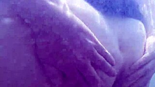 Underwater anal milk enema turns wild with farting in the pool