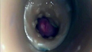 Internal camera captures intense pussy fuck with a big pulsating cumshot inside.
