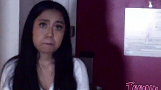 Older brogan fills Luna Mills 18yo tight slit with hot cum