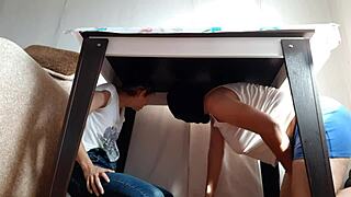 We sneak under the table to touch ourselves with stepparents nearby.