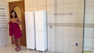 Smashing My Stepdaughter’s Tight Pussy in the Bathroom with a Piss Facial