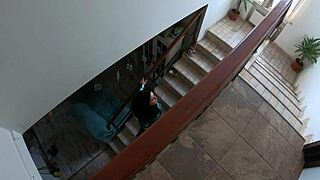 omg, slutty mature cums hard after sucking cock in down-jacket! 😍