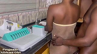 Hey, watch this black pregnant girl get pounded in the kitchen, full vid on premium!