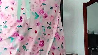 Curvy Latina Models Sexy Pink Pajamas for Innocent Colleague