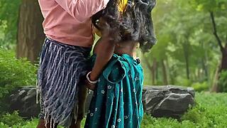 bhabhi gets wild with hairy pussy fucking in forest adventure