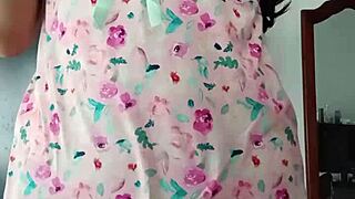 Curvy Latina Models Sexy Pink Pajamas for Innocent Colleague