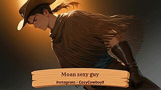 just a sexy guy moaning in a casual solo moment