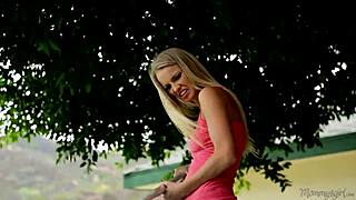 Busty Housewife Teases with Young Gardener Girl